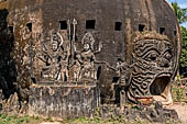 Vientiane , Laos. The Buddha Park (Xiang Khouan), giant pumpkin with a large open mouth serving as the entrance  